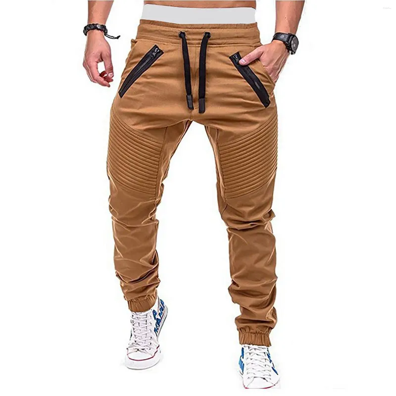 Men's Pants Slim Fit Sports Trousers Spring Autumn Casual Jogging Lightweight Outdoor Hiking Cargo Style