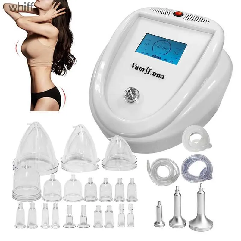 Breastpumps VamsLuna 24 Cups LED Touch Screen Panel Breast Enlargement Pump Butt Lifting Vacuum Therapy Body Cupping Guasha Massage MachineC24318