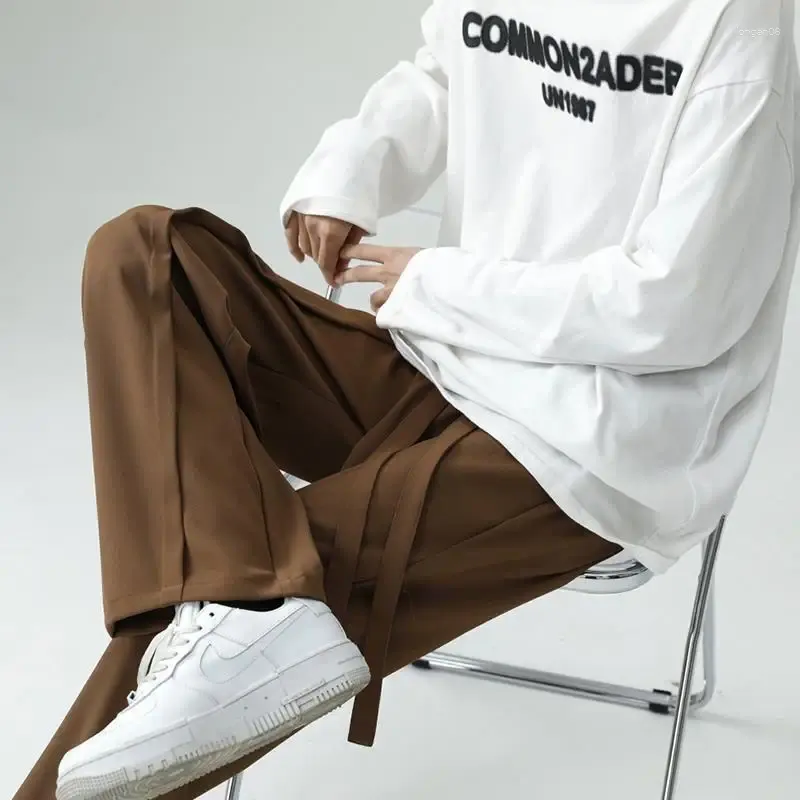 Mejor Precio En A Granel Costume Drape Solide Pour Homme Pantalon A Jambes Larges Ample Droit Decontracte De Rue Vetements Masculins Printemps Automne Envio Gratuito DHgate Moins Cher Que Lafuma