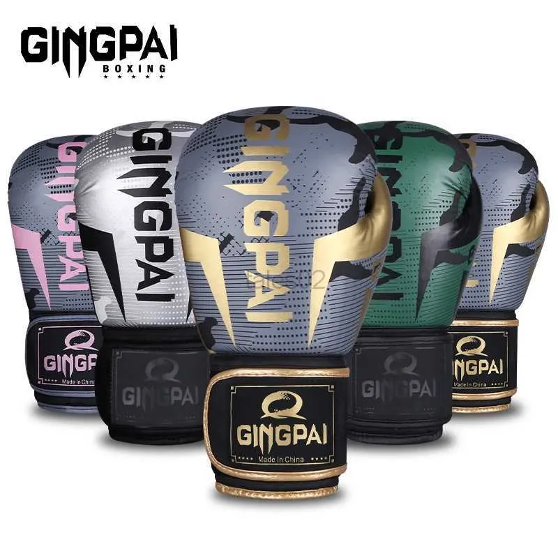 Equipamento de proteção Luvas de boxe de couro de alta qualidade, resistentes ao desgaste e respiráveis para treinamento Sanda Luvas de combate de proteção espessadas yq240318