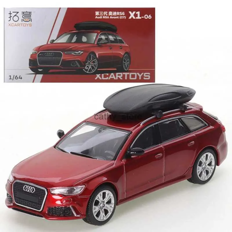 ダイキャストモデルカーXcartoys 1/64 Audi RS6 C7 Metallic Red Cars Alloy自動車Diecast Metal Model Kids Xmas Gift Toys for Boysl2403