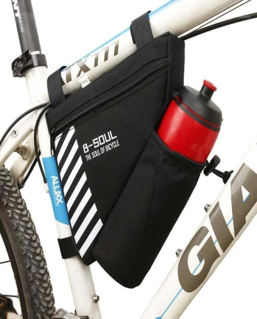 Треугольная сумка для верхней трубки велосипеда Велосипедная передняя рама Сумки для инструментов для ремонта Сумка для седла велосипеда MTB с карманом для бутылки с водой Без бутылки11624353