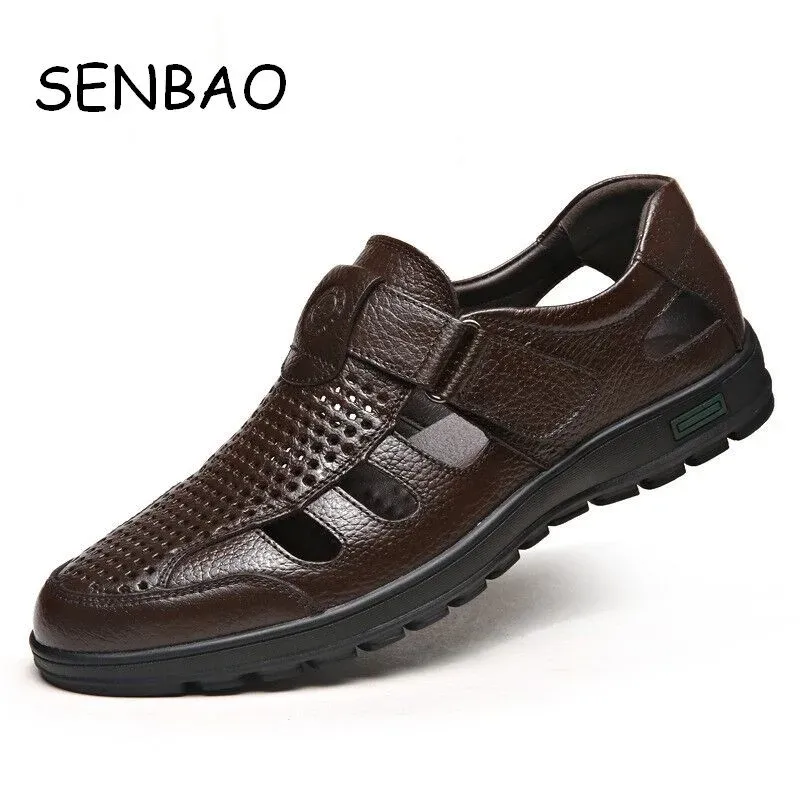 Сапоги Senbao Fashion Hollow Out Men Leather Sandal