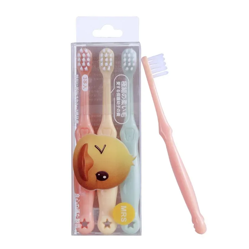 Brosse à dents pour enfants de 3 à 5 ans, canard ananas, plume, Filament doux, brosse à dents à poils souples, dessin animé, brosse à dents pour bébé