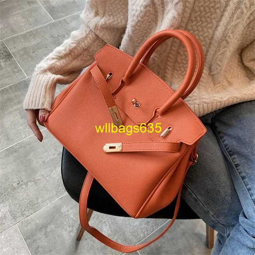 Tote Bags Genuine Leather Bk Habdbags 2024 New Women Bags European and American Fashion Litchi Pattern Scarf Platinum Bag Handheld One Should have logo HB29DB