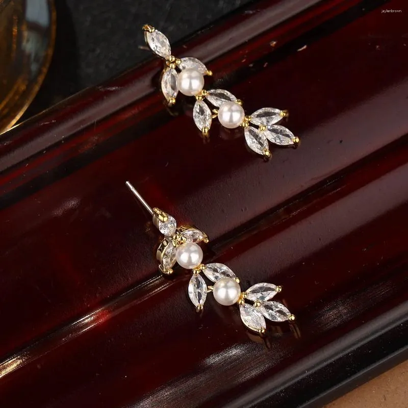 Headpieces Gold Sell Sell Women's Pearl Bridesmaids Cubic Zirconia Wedding Earrings