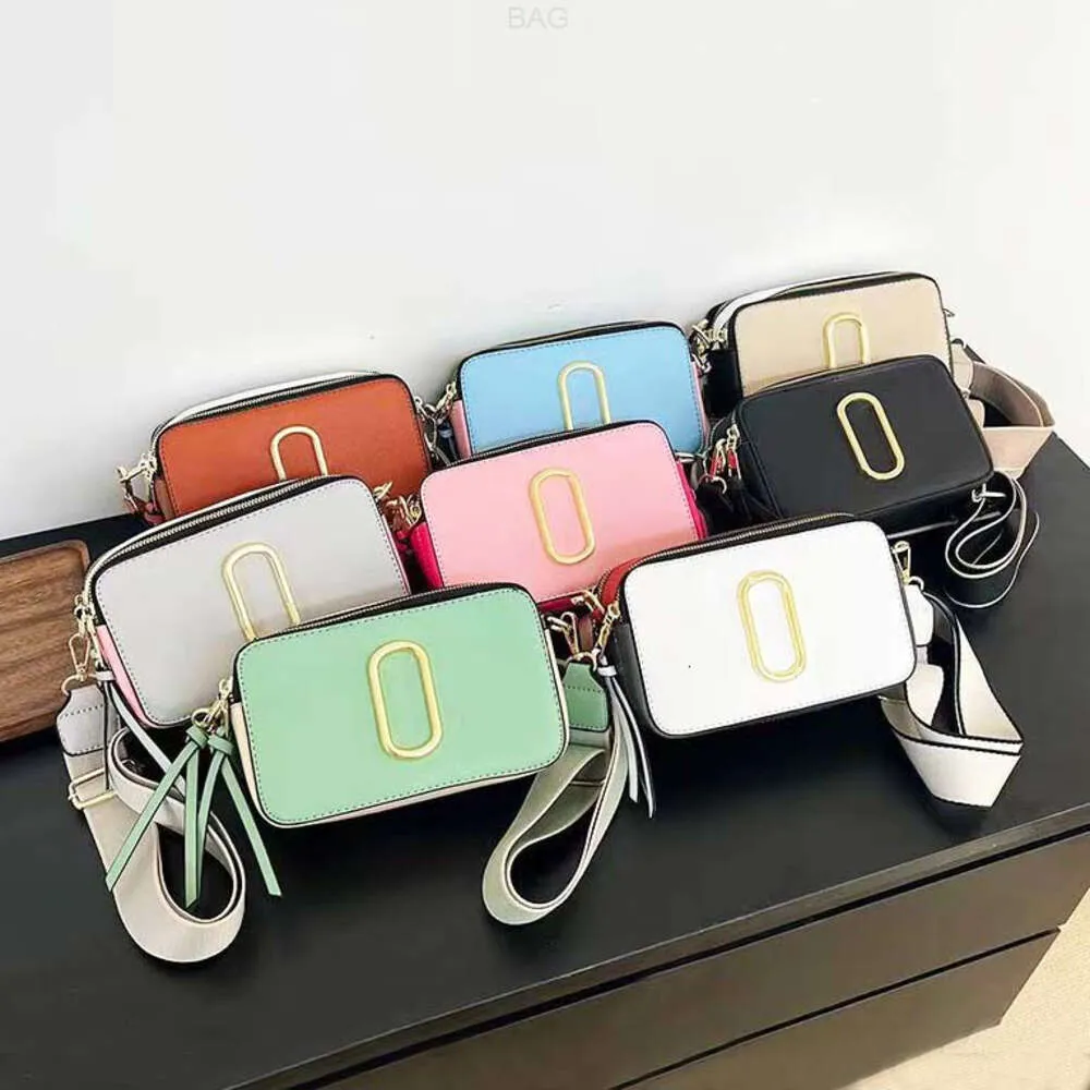 Toppdesignväska Snapshot Multi-Color Camera Bag Classics Mini Mark Bag Handbag Womens Wide Strap Shoulder Bag Fashion Luxury Leather Flash Strap High Structure Plånbok