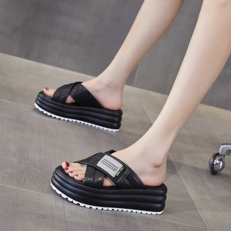 HBP غير العلامة التجارية الصيف الجديدة الشبكية الفاخرة التنفس السيدات منتصف العجل أحذية الكاحل منصة من أجل النساء