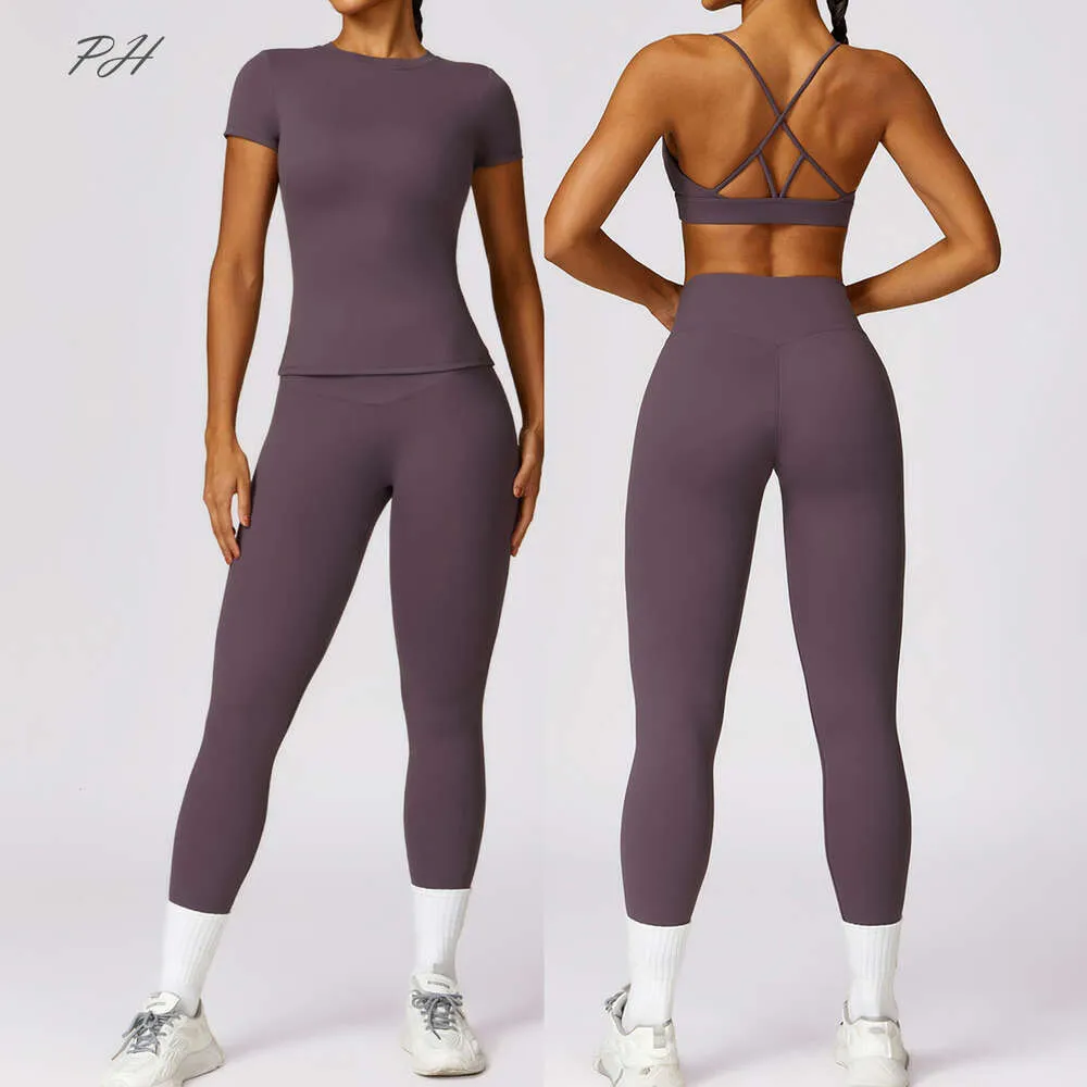 Lu Align Align Lu Lemon Fiess Sets 2-teiliges Damen-Outfits, Fitnessstudio, Workout-Set, weiblich, Yoga-Trainingsanzug, sexy BH, Sport, T-Shirt, Leggings, Sportbekleidung, Sui