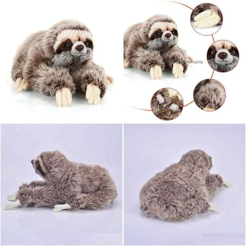 animals 35 cm premium three toed sloth real life plush toy stuffed animals soft critters children gifts doll birthday 210728