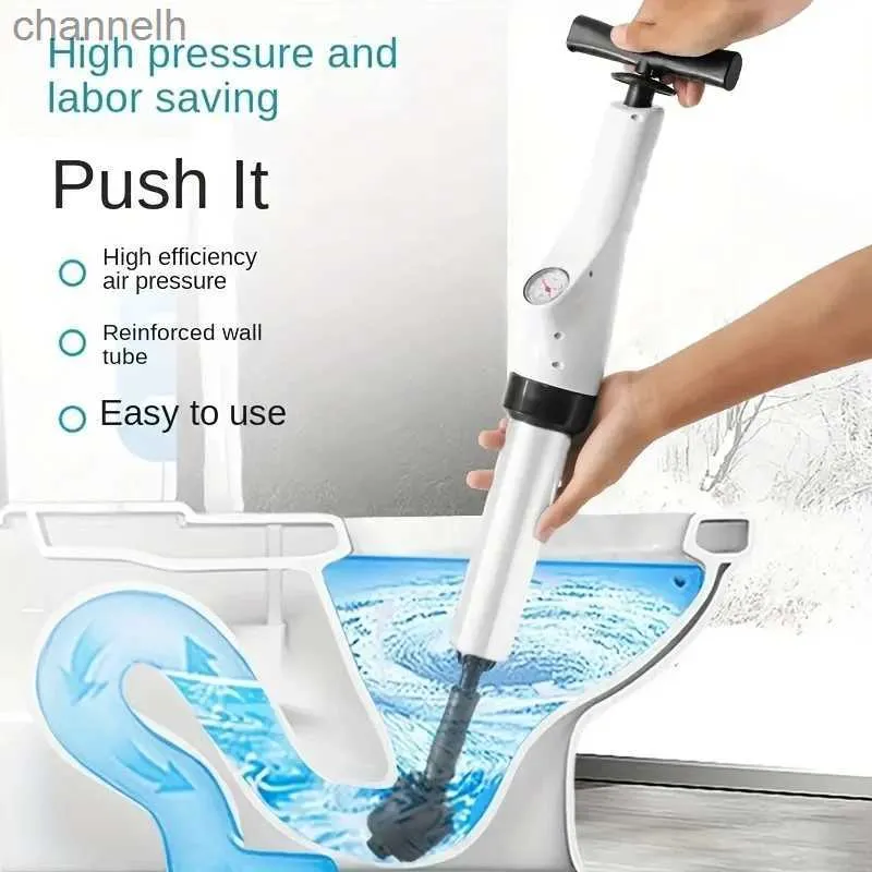 Other Household Cleaning Tools Accessories SetToilet Plunger Kit High Pressure Air Drain Blaster Toilet Cleaner Opener Sink Floor Drains Bathroom 240318