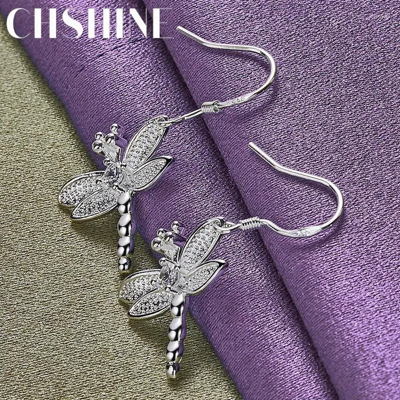 Dangle Earrings Chshine 925スターリングシルバードラゴンフライジルコンドロップ女性ウェディングパーティーファッションチャームジュエリー