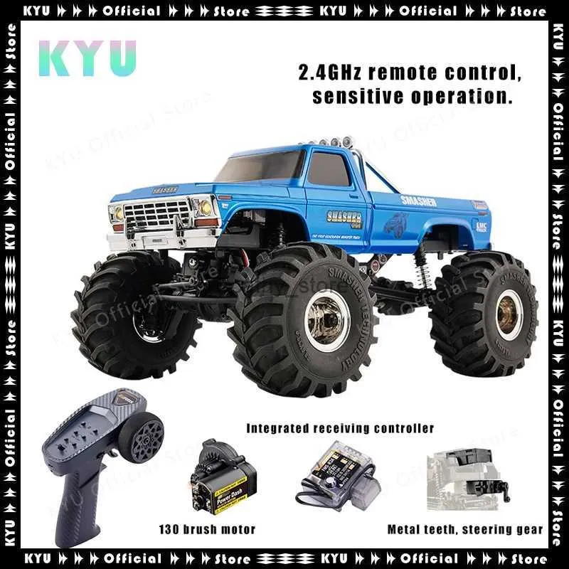 Auto elettrica/RC KYU Fms 1 24 Crusher Climbing Car Rc Fuoristrada telecomandato Veicolo elettrico a quattro ruote motrici Il modello è come una vera macchinaL2403