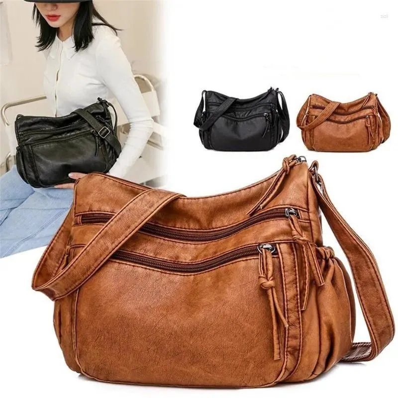 Bolsos de hombro Moda Cuero suave Mujeres Bolsos de lujo Bolso Diseñador Crossbody para 2024 Messenger