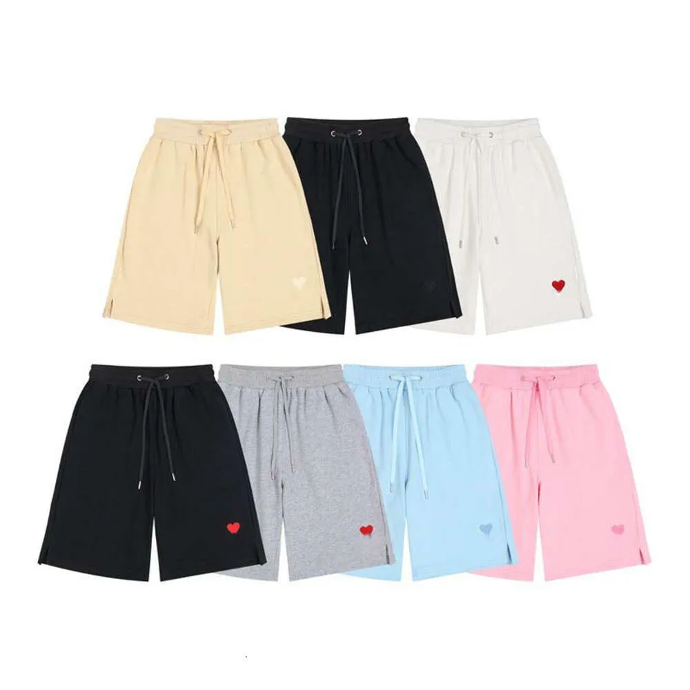 designer shorts heren shorts heren dames liefde hart borduurwerk joggingbroek mode shorts zomer losse casual broek zes kleuren
