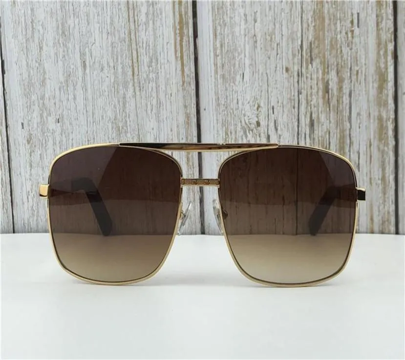 New Summer fashion style mens occhiali da sole uomo occhiali da sole in metallo occhiali da sole vintage atteggiamento cornice quadrata lente UV 400 con scatola9606423