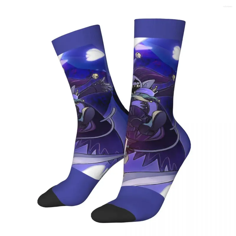 Calzini da uomo Hip Hop Retro Love Jevil Crazy Unisex Deltarune Harajuku Modello stampato Divertente Novità Happy Crew Sock Ragazzi Regalo