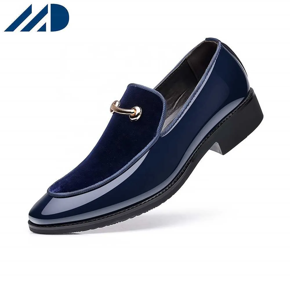 HBP Non-Brand New Design Soft Suede Patent Leather Casual Dress Shoes Oxfords Loafers Formal Wedding Mens Shoes