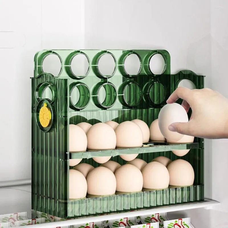 Sacchetti cosmetici 30 portata di stoccaggio delle uova portamette di pollo di grande capacità trasparente con maniglia per cucina