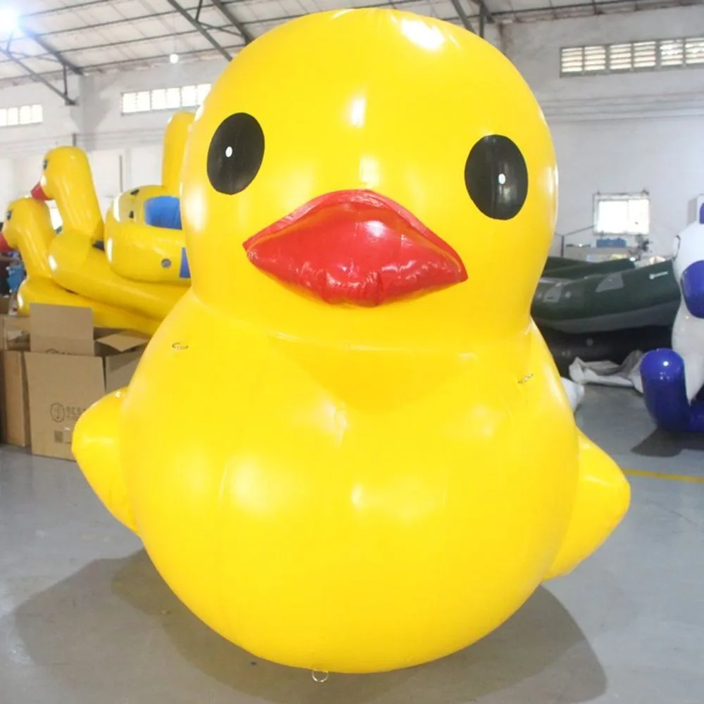 Atacado adorável bóia inflável amarela pato inflável gigante patos de borracha de PVC para exibição de publicidade