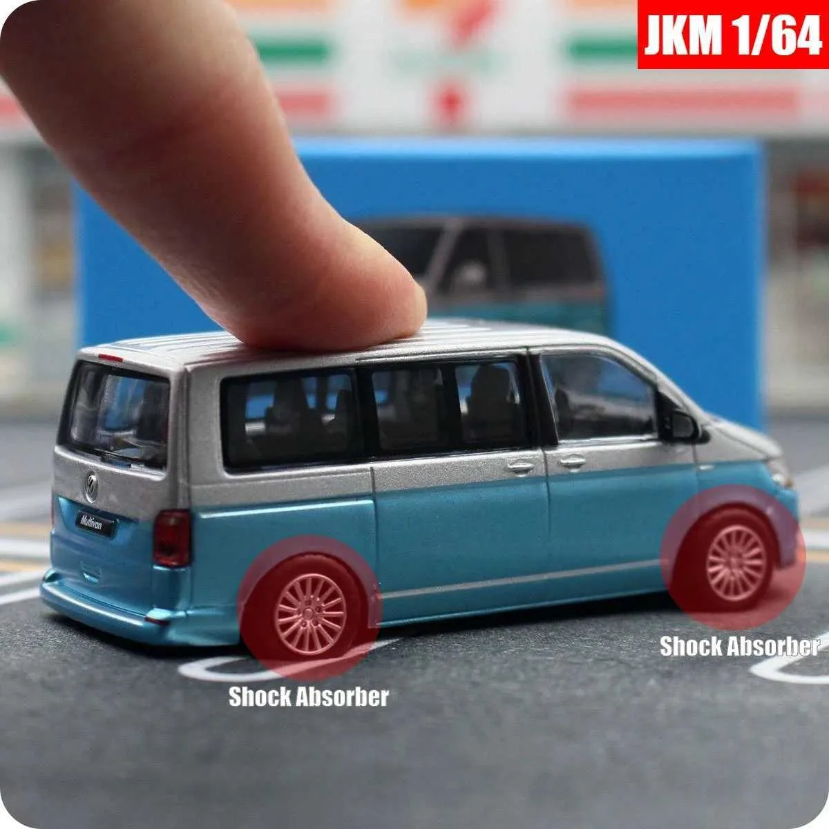 Modellini di auto 1/64 Volkswagen T6 Multivan MPV Van modello in miniatura 1/64 Ruote libere Toy Car Veicolo pressofuso in lega Collezione regalo ragazzi KidL2403