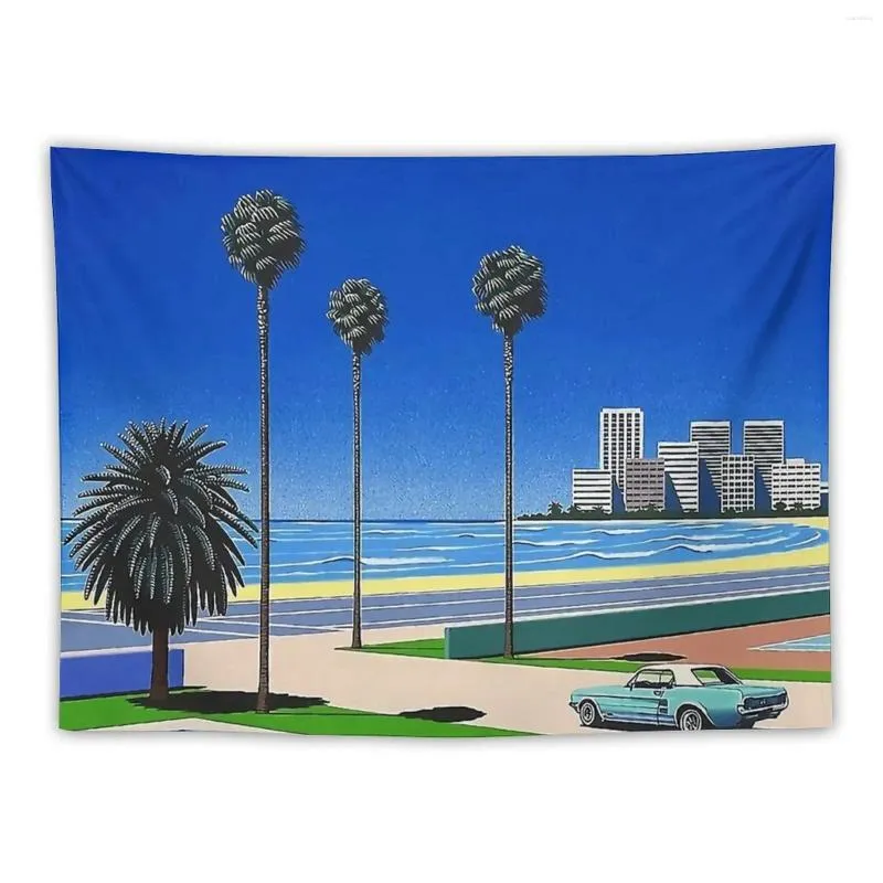 Arazzi Hiroshi Nagai Vaporwave Arazzo Decorazione del soggiorno Camera da letto Organizzazione e sfondi Decorazioni per la casa Decorazione della parete