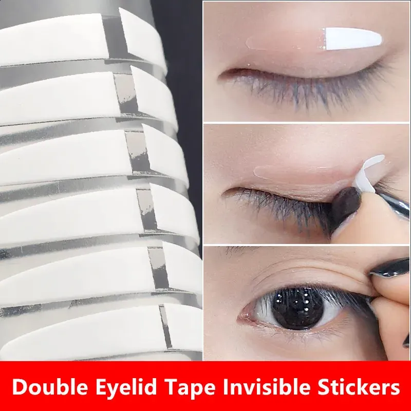 Dubbel ögonlockband osynliga klistermärken dubbel ögonlocksmakeup spets transparent självhäftande dubbel ögonband damer ögonmakeup verktyg 240318