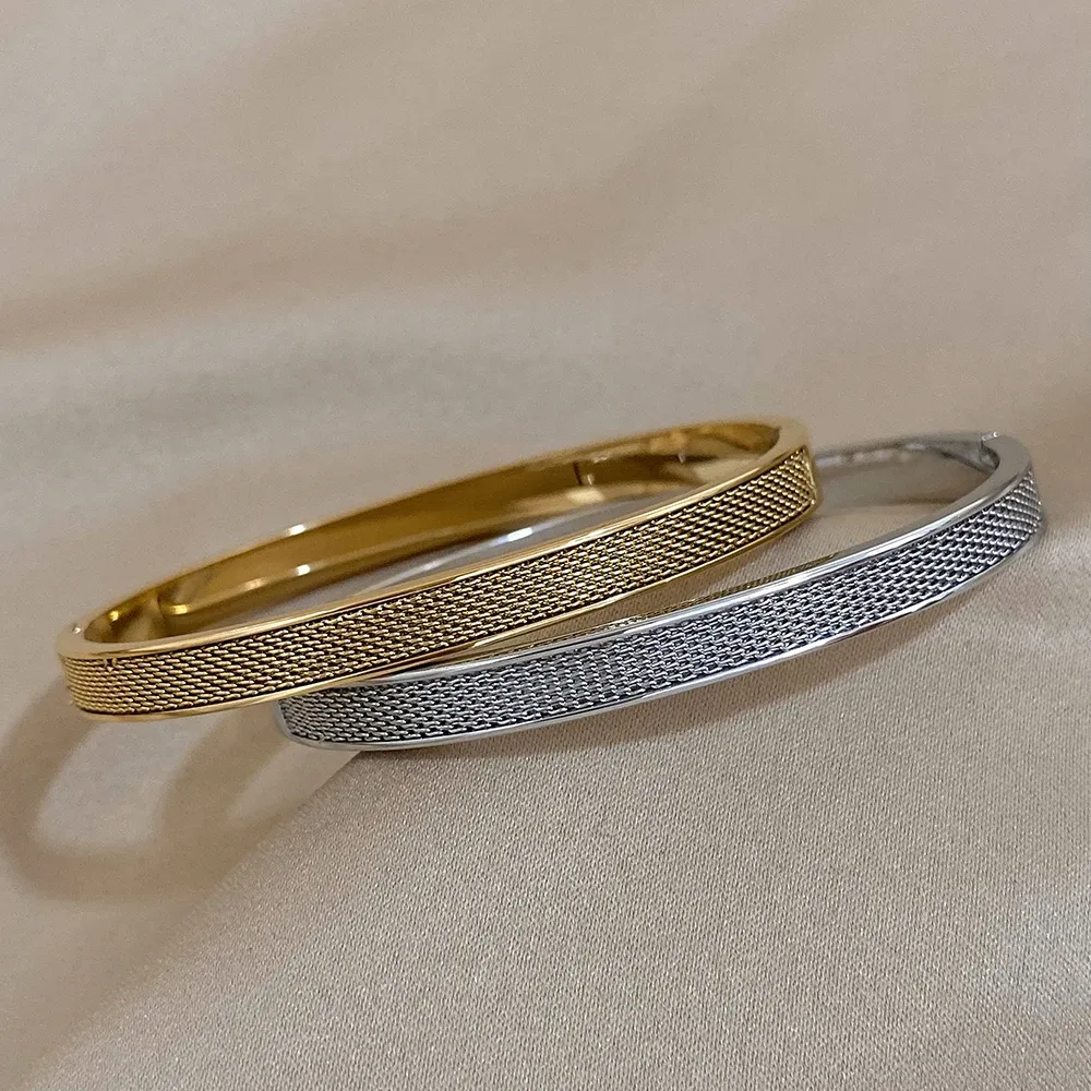 Basit Zincir Altın Gümüş Renk 14K Sarı Altın Bangles Kadınlar İçin Moda Aksesuarları Yeni