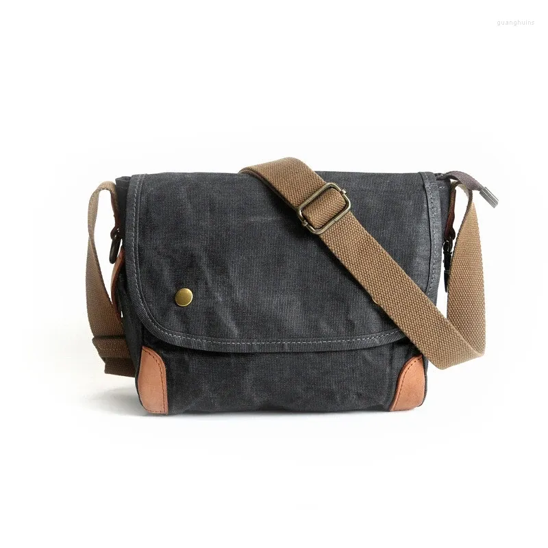 Tasche Leinwand Echtes Leder Messenger Bags Männer Marke Designer Vintage Casual Mann Schulter Umhängetasche Männlichen Hohe Qualität Reise