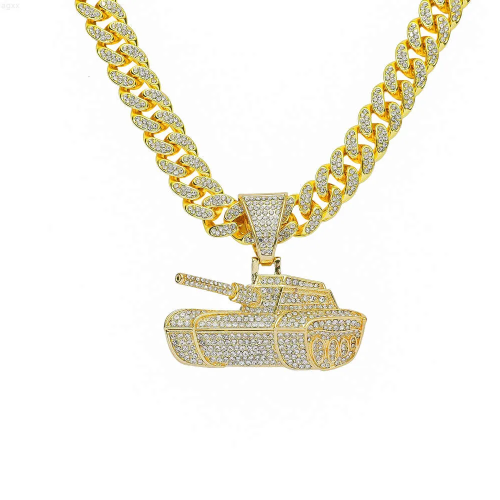 Mode Herren Gold Hip Hop Blase Diamant Initial Anhänger Initiale Halskette Moissanit Iced Out Cuban Link Kette Halskette Schmuck