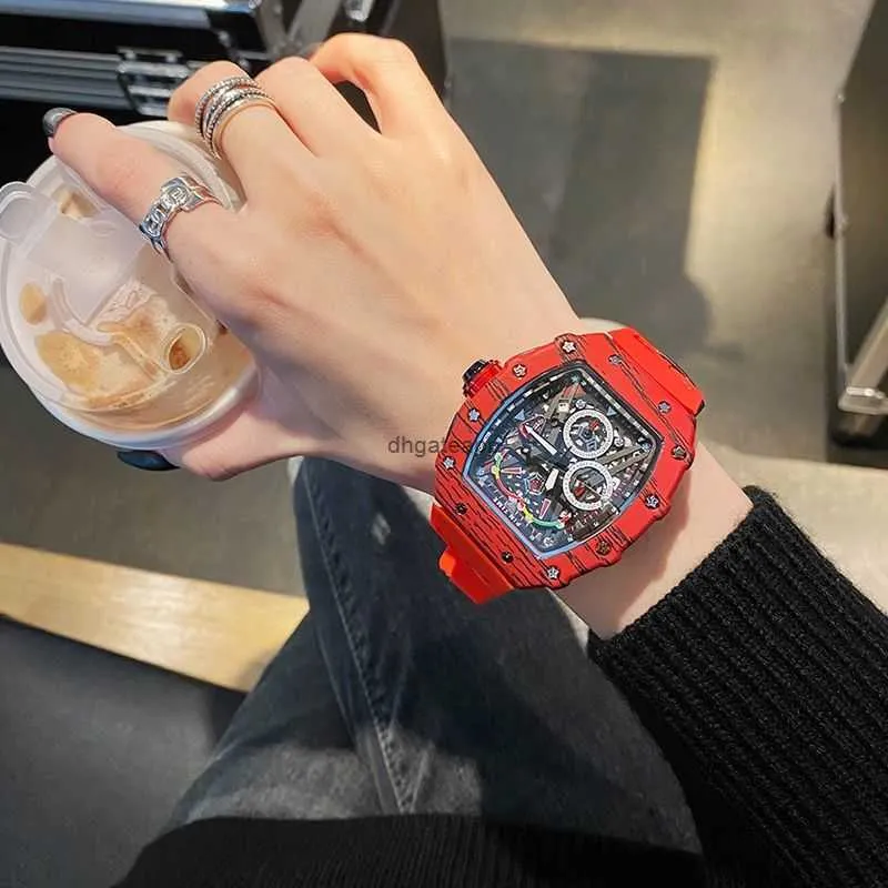 Orologio meccanico Ri da uomo autentico Top 10 dei marchi maschili Student Trend Miller Red Magic Black Tecnologia Gas trizio