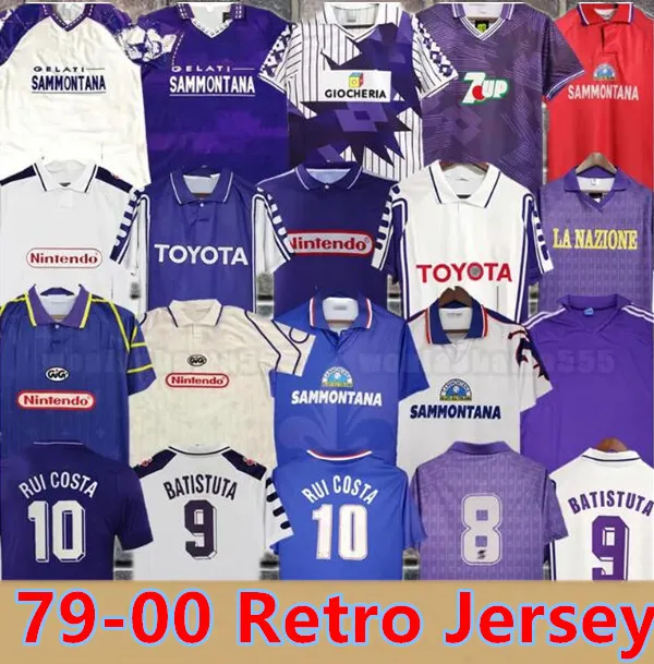 1995 1996 Retro Classic Fiorentina Soccer Jerseys Sweatshirt 1989 90 91 92 93 97 98 99 Batistuta R.Baggio Dunga Retro Fiorentina Football Shirt Chandal Futbol