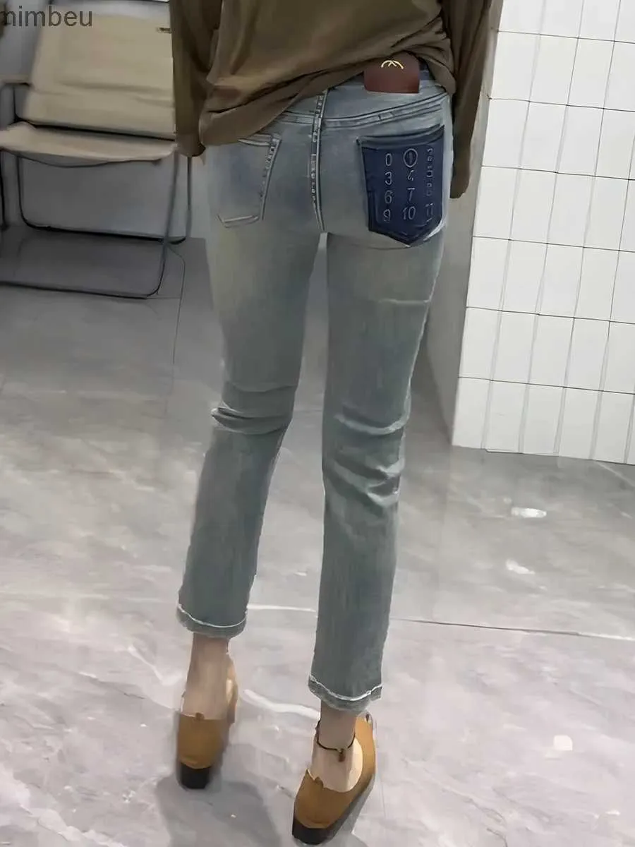 Jeans da donna Y2k a forma di pera con corpo leggermente grasso, jeans taglie forti da donna a gamba dritta, pantaloni a tubo fumo, vita alta, elasticizzati sottili 20C24318