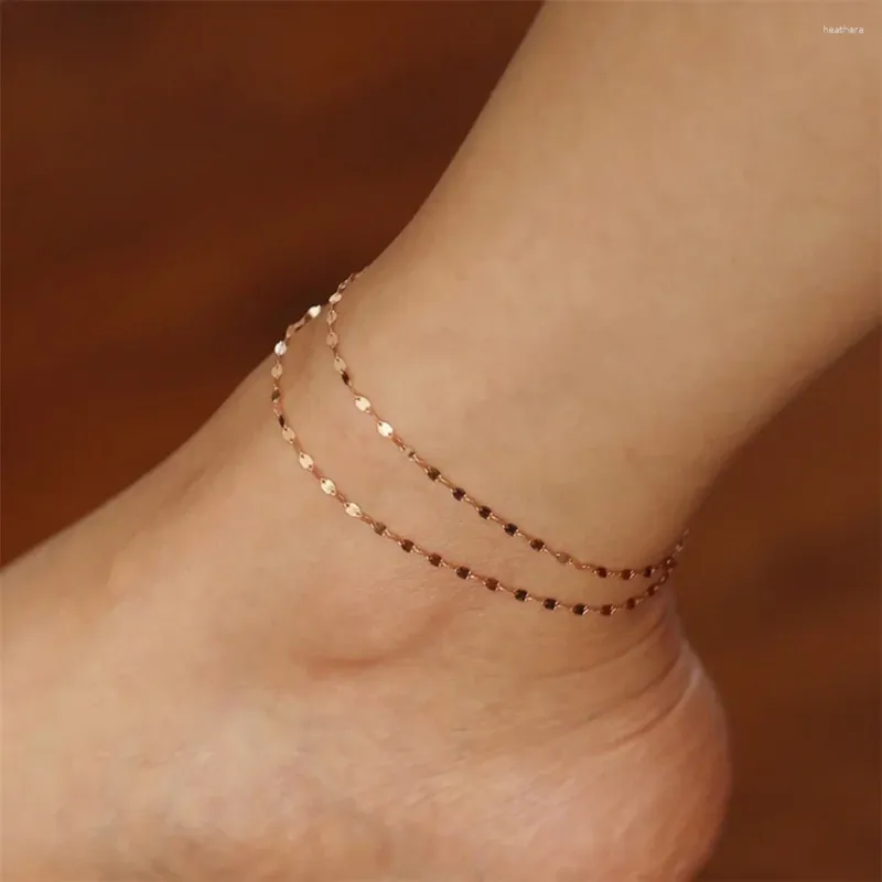 Anucletas 316 L Cadenas de color de oro minimalistas de acero inoxidable para mujeres Joyas de pie de la amiga Pulsero descalzo