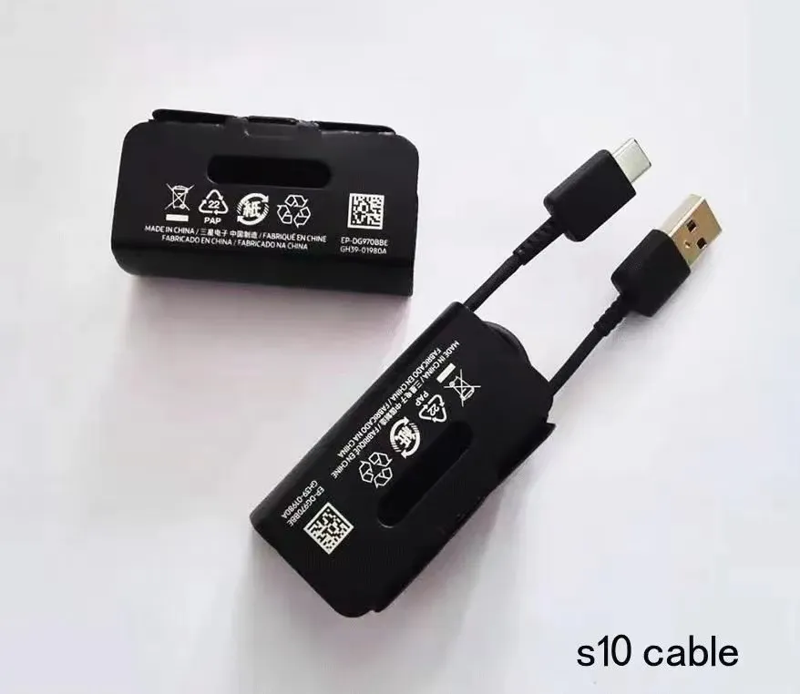 Samsung Galaxy S8 S9 S10 Plus S10E Fast Charger Typec USB C를위한 OEM Original Type C 데이터 케이블 소매 상자