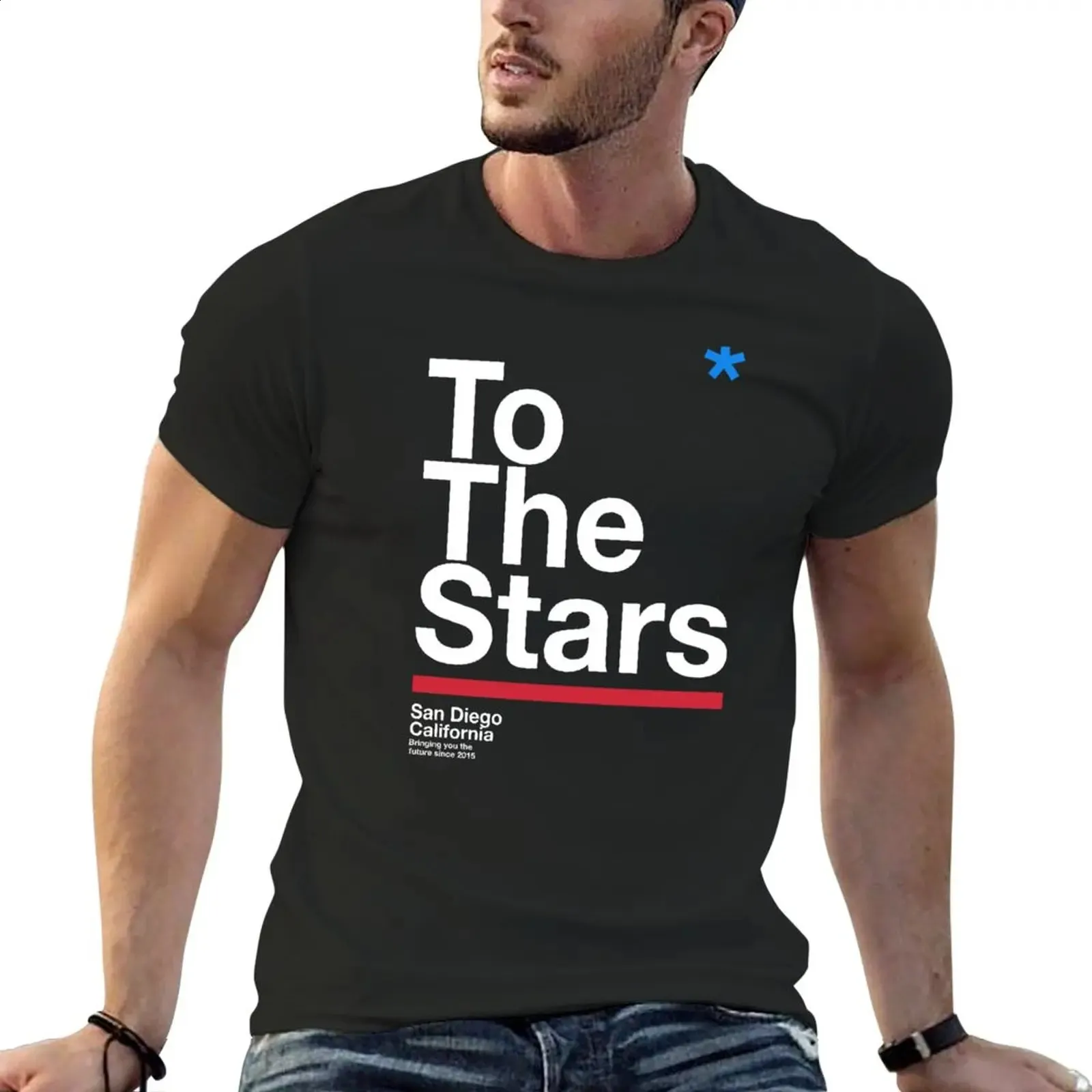 TTS-星へのTシャツプレーンTシャツプラスサイズトップメンズ衣服240305