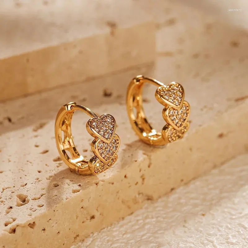 Oorringen Zoet Hart Klein Eenvoudig 18k Verguld Cirkel Dagelijks gebruik Ronde Studs Voor Vrouwen Charme Sieraden Feest