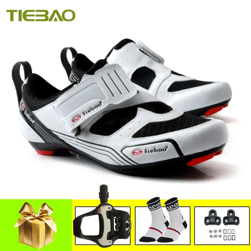 Chaussures Tiebao Road Bike Shoes Triathlon Femmes hommes Selflocking Sapatilha Ciclismo Bicycle Riding Chaussures BICICLETAS BICICLETAS