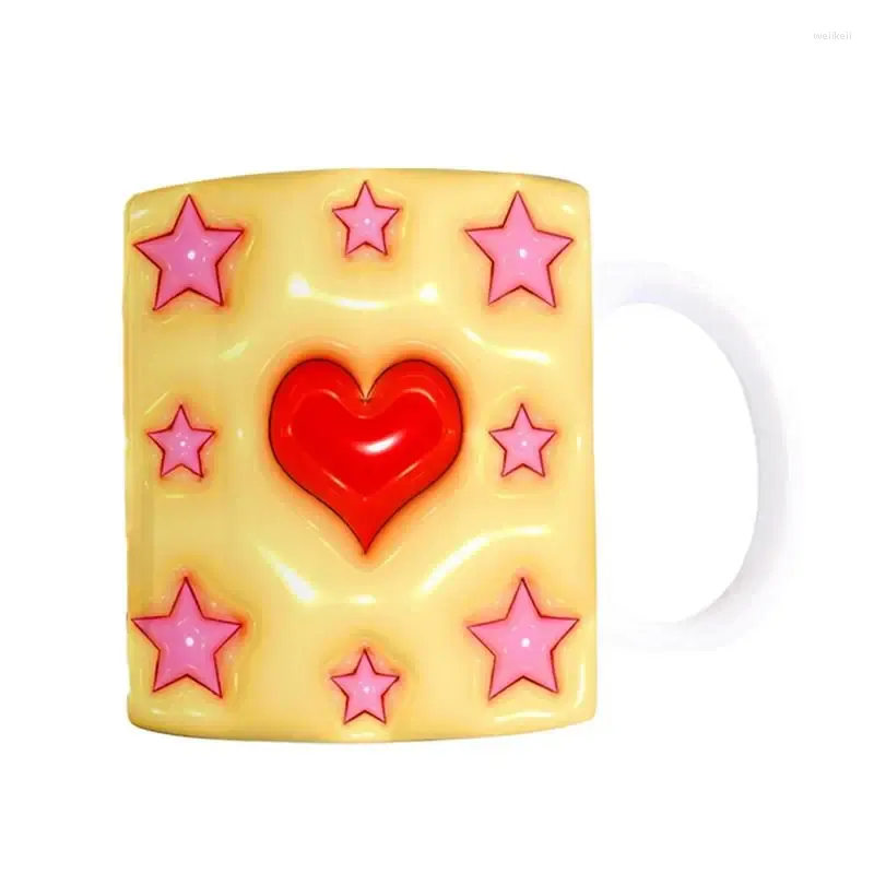 Mugs Heart Mub Coffee 3D 400 ml romantyczny napój kreatywny naczyń napoju na mleko latte kakao Stoare