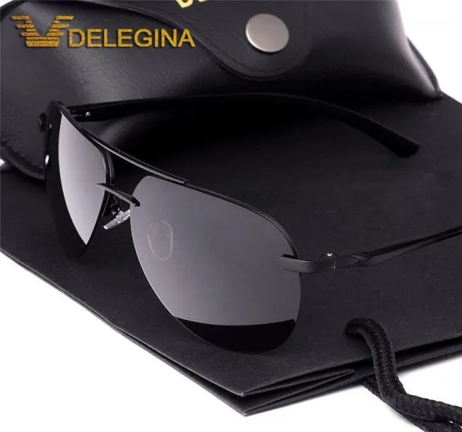 Óculos de sol polarizados masculinos óculos de sol escuro preto tons de condução com caso gafas bf052b4517064