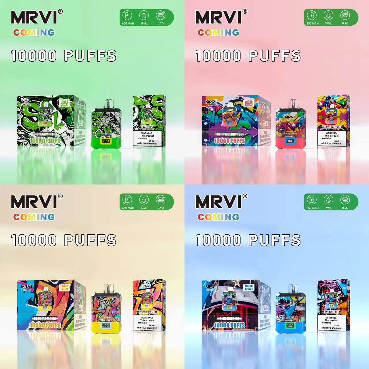 MRVI Coming 10000 Puff 10k vapes disposable vapes puff 650mah Rechargeable Battery Mrvi puff shisha Power Screen Display 15ml Pods