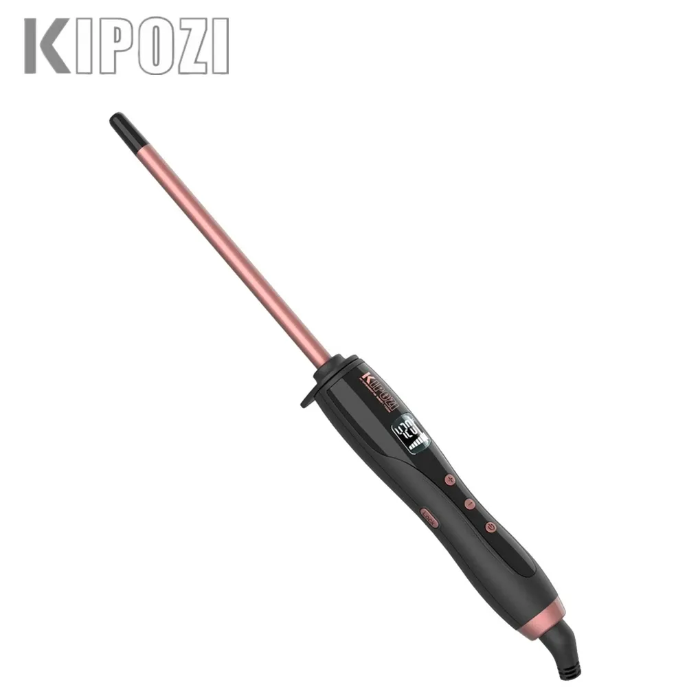 Ferros 2022 Kipozi Thin Curling Wand 8mm Pequeno Curling Iron para Cabelo Curto e Longo Barril Cerâmico Curling Wand Beleza Estilos de Cabelo