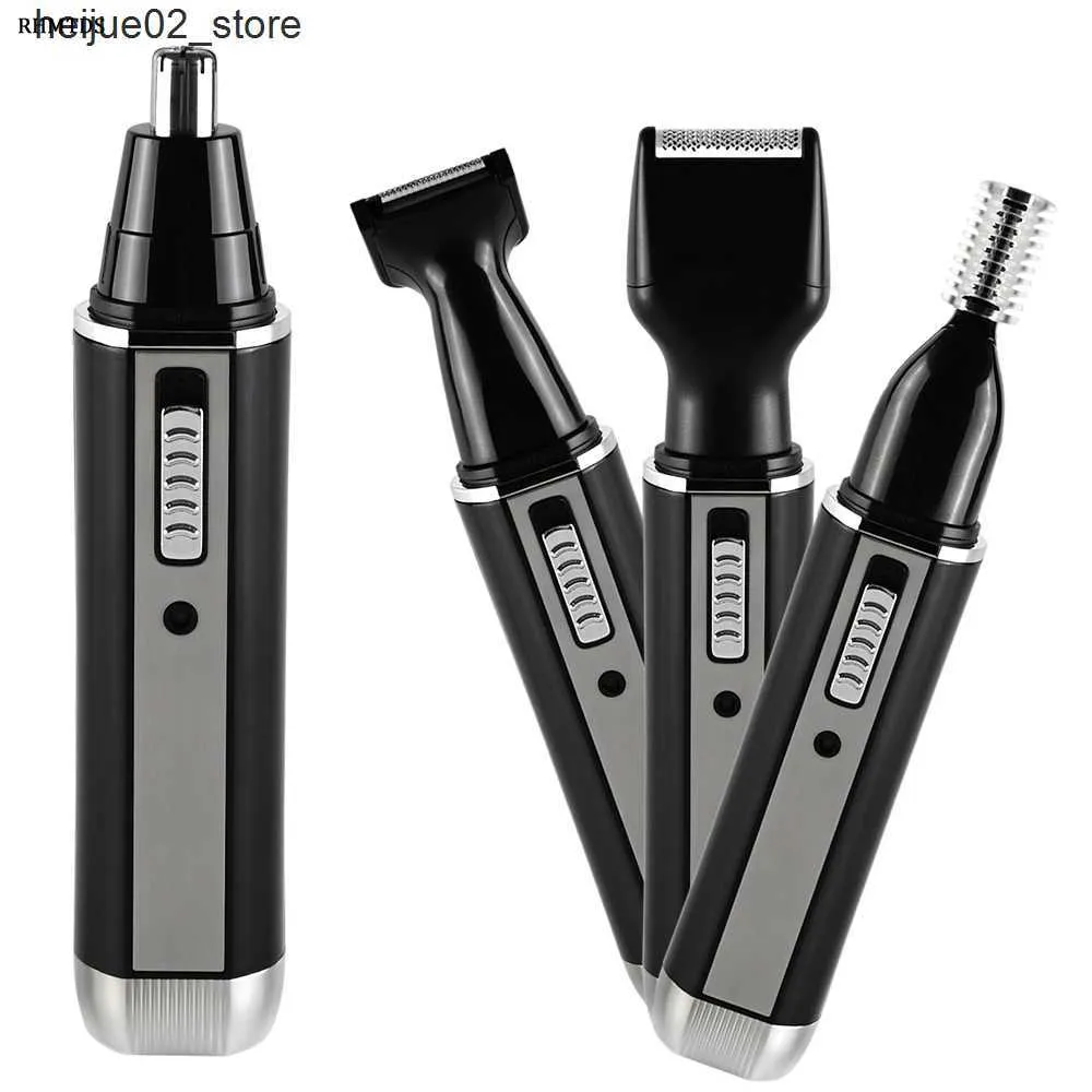 Rasoirs électriques Nouveau 4 en 1 électrique oreille nez tondeuse à cheveux tondeuse à barbe rechargeable professionnel hommes femmes nez cheveux rasoir de sourcils Q240318