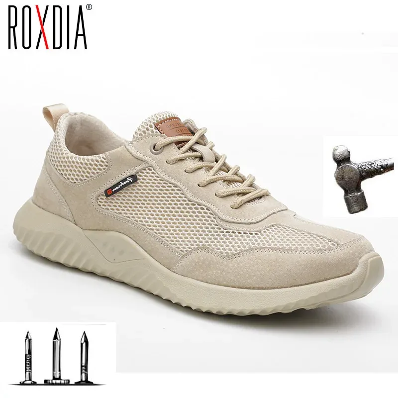 Slippels Drop Shipping Steel Teen Cap Men Leather Work Safety Shoes Breatable Casual Male Sneakers Plus Maat 3946 Roxdia RXM261