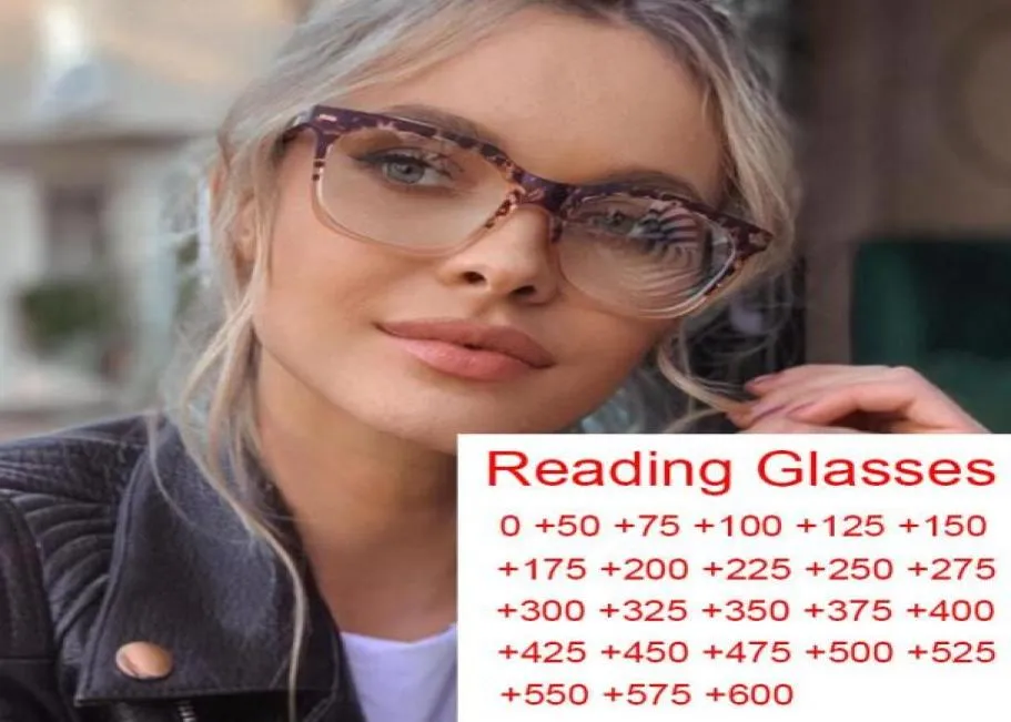 Fashion Square Designer Reading Glasses Women Clear Leopard Anti Blue Light Gelgasses Hyperopia receptbelagda glasögon Diopters8672073