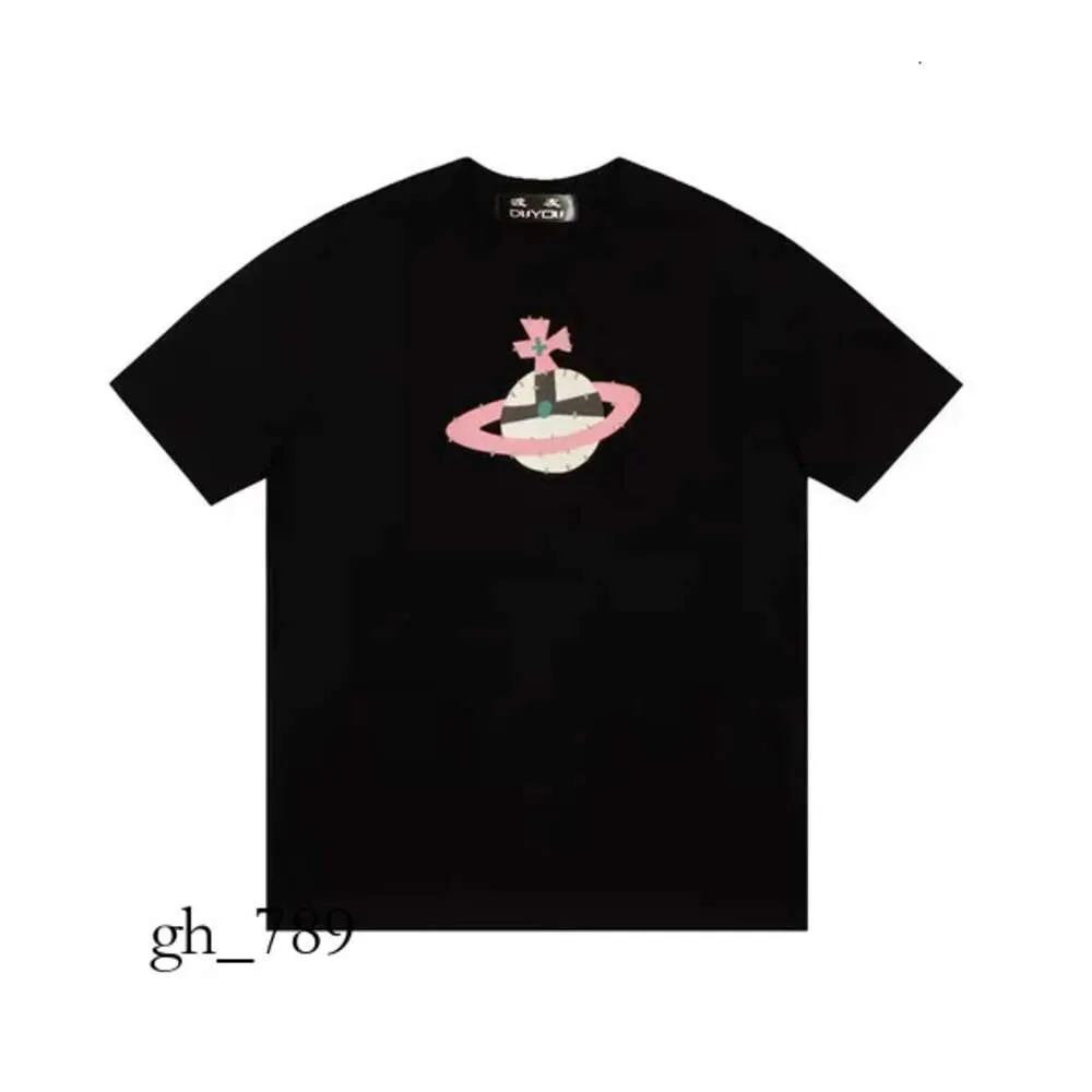 Viviane Westwood Camiseta Spray Orb para hombre DUYOU Camiseta de Vivienne West Wood Ropa de marca Hombres Mujeres Camiseta de verano con letras de algodón 679