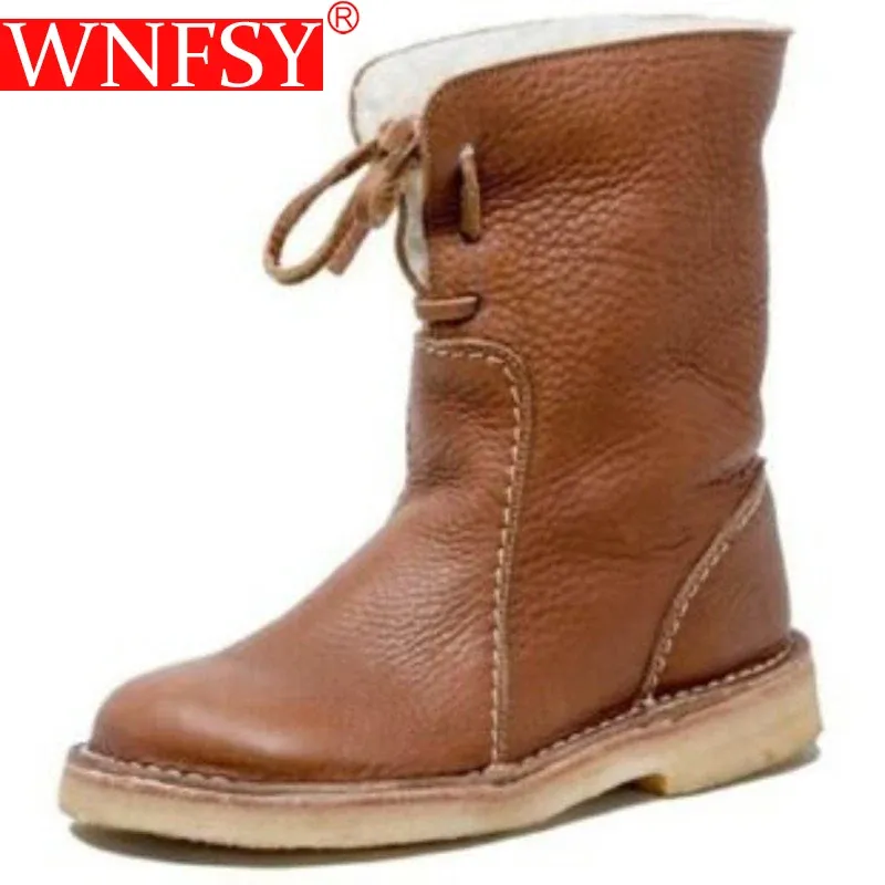 Boots Wnfsy Winter Women's Boots Waterproof Snow Boots Warm Fur Casual Sneake Women's Ankel Boots Plus Size Large Size Flats Boots