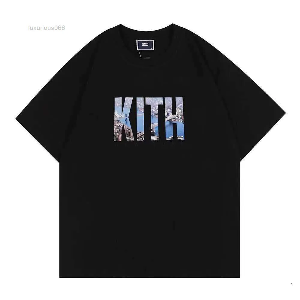 Kith camiseta de design masculino primavera verão 23 cores camisetas férias manga curta letras casuais impressão tamanho faixa tamanho s-xl jk