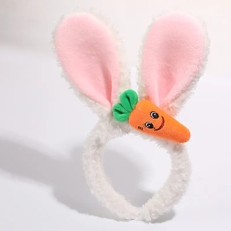 2023 New Lolita Fashion Easter Cosplay Hot Long Bunny Ears Carrot Bow Hairband Plush Rabbit for Girls Women Birthday Party 