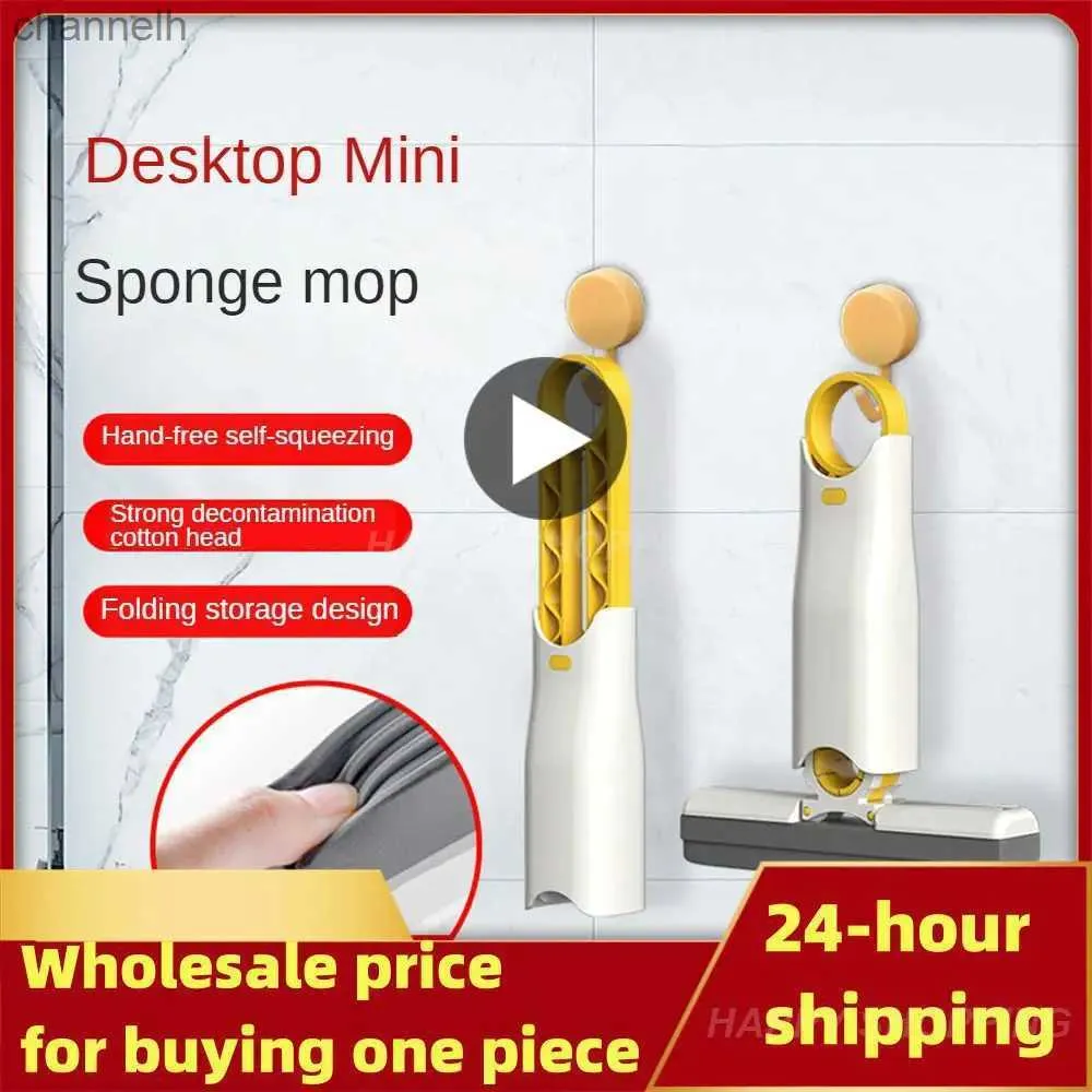 Diğer Ev Temizlik Araçları Aksesuarları Yeni Taşınabilir Mini Squeeze Mop Mop Mutu Mutfak Araba Masası Temizleyici Cam Sünger 240318